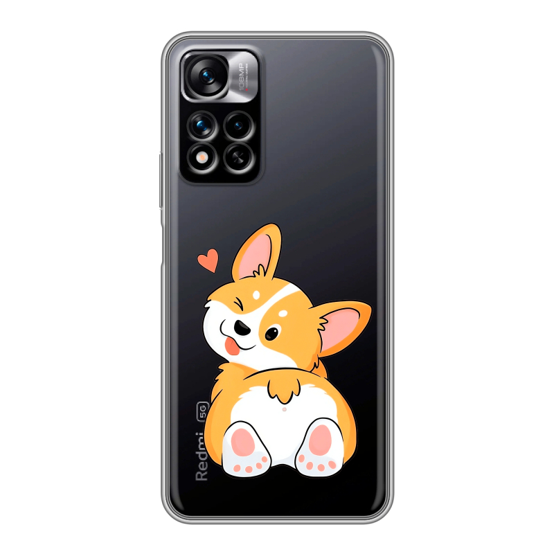 Силиконовый чехол на Xiaomi Redmi Note 11 Pro Plus 5G с принтом Корги Силиконовый чехол на Xiaomi Redmi Note 11 Pro Plus 5G с принтом Корги