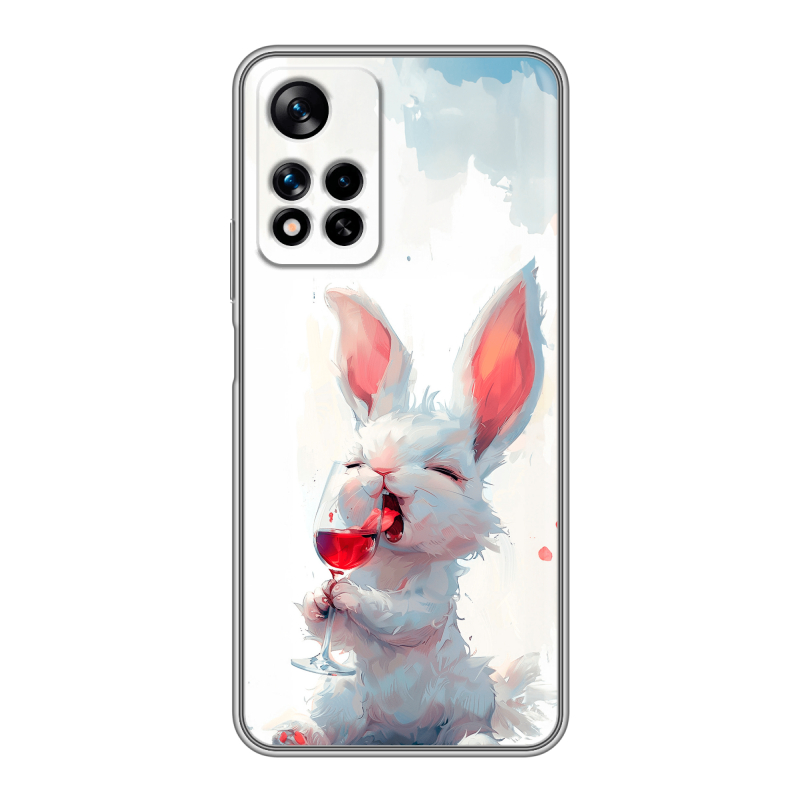 Силиконовый чехол на Xiaomi Redmi Note 11 Pro Plus 5G с принтом кролик зайчик Силиконовый чехол на Xiaomi Redmi Note 11 Pro Plus 5G с принтом кролик зайчик