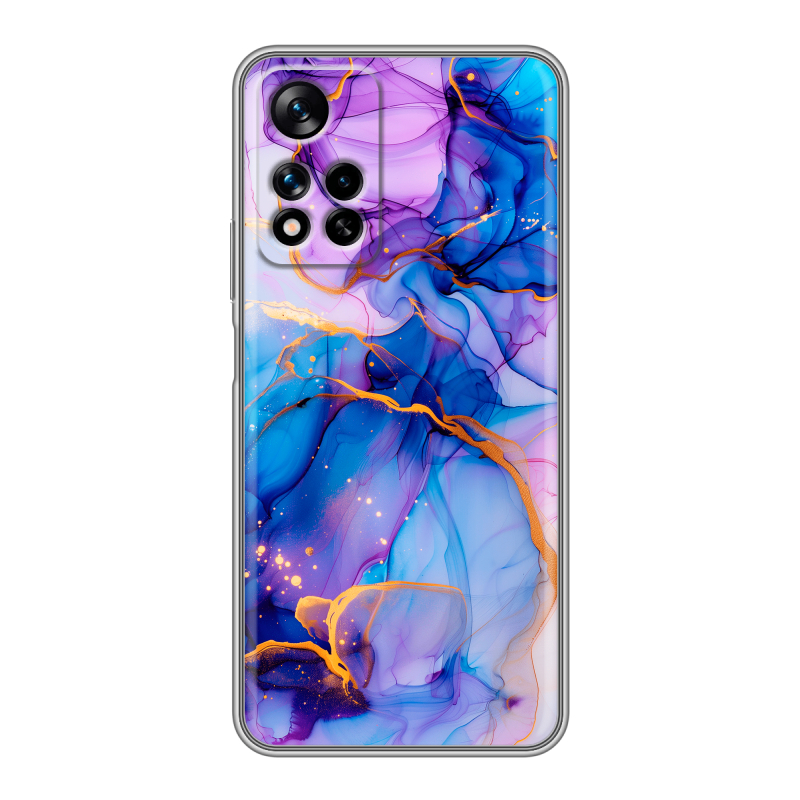 Силиконовый чехол на Xiaomi Redmi Note 11 Pro Plus 5G с принтом синий мрамор Силиконовый чехол на Xiaomi Redmi Note 11 Pro Plus 5G с принтом синий мрамор