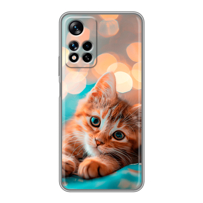 Силиконовый чехол на Xiaomi Redmi Note 11 Pro Plus 5G с принтом котик Силиконовый чехол на Xiaomi Redmi Note 11 Pro Plus 5G с принтом котик
