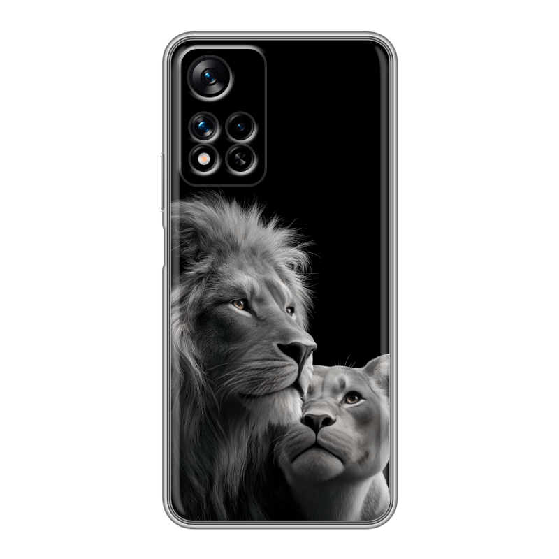 Силиконовый чехол на Xiaomi Redmi Note 11 Pro Plus 5G с принтом Лев кошки Силиконовый чехол на Xiaomi Redmi Note 11 Pro Plus 5G с принтом Лев кошки