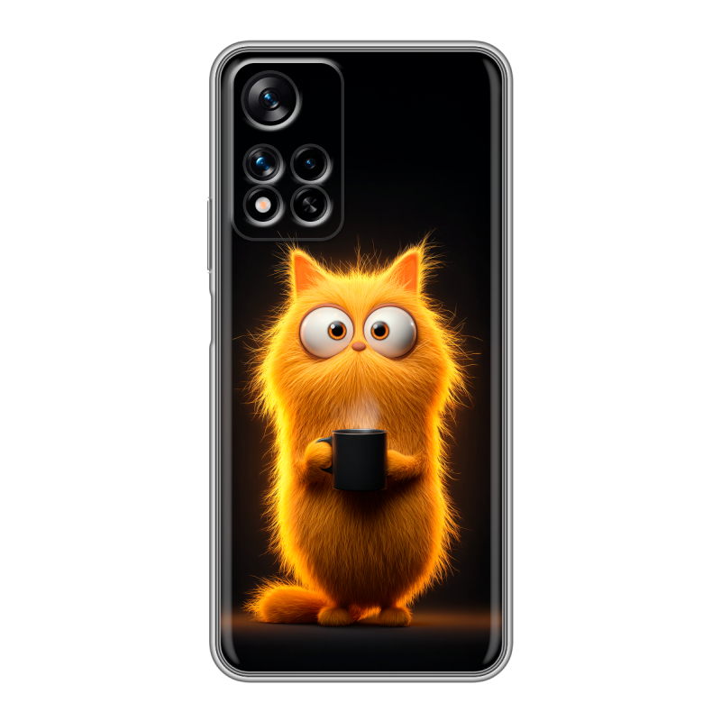 Силиконовый чехол на Xiaomi Redmi Note 11 Pro Plus 5G с принтом Смешной кот Силиконовый чехол на Xiaomi Redmi Note 11 Pro Plus 5G с принтом Смешной кот