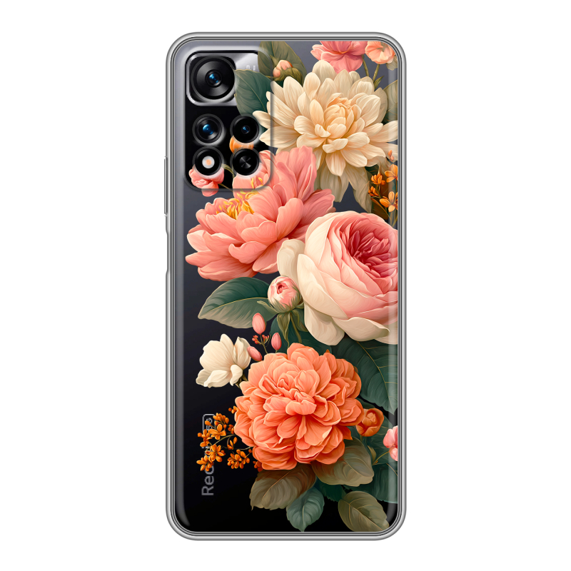 Силиконовый чехол на Xiaomi Redmi Note 11 Pro Plus 5G с принтом цветы Силиконовый чехол на Xiaomi Redmi Note 11 Pro Plus 5G с принтом цветы