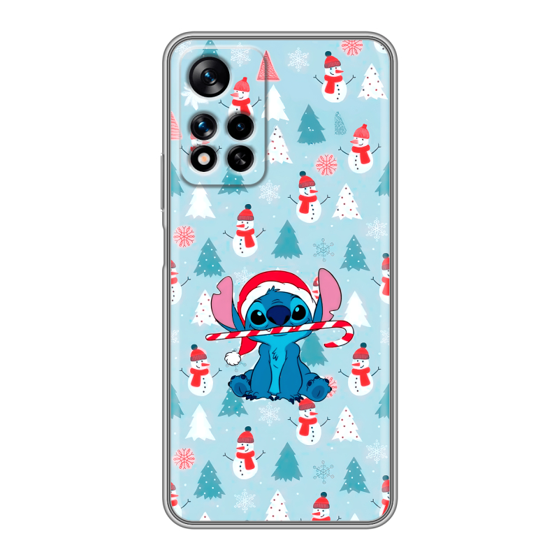 Силиконовый чехол на Xiaomi Redmi Note 11 Pro Plus 5G с принтом Стич Новый год Силиконовый чехол на Xiaomi Redmi Note 11 Pro Plus 5G с принтом Стич Новый год