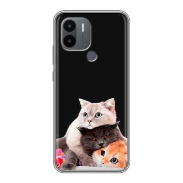 Силиконовый чехол на Xiaomi Poco C50 с принтом Кошки Силиконовый чехол на Xiaomi Poco C50 с принтом Кошки