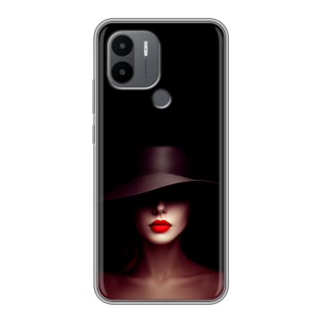Силиконовый чехол на Xiaomi Poco C50 с принтом Девушка в шляпе Силиконовый чехол на Xiaomi Poco C50 с принтом Девушка в шляпе