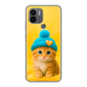 Силиконовый чехол на Xiaomi Poco C50 с принтом Котенок в шапке Силиконовый чехол на Xiaomi Poco C50 с принтом Котенок в шапке
