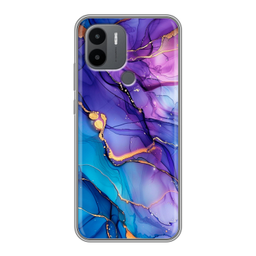 Силиконовый чехол на Xiaomi Poco C50 с принтом синий мрамор Силиконовый чехол на Xiaomi Poco C50 с принтом синий мрамор