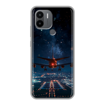 Силиконовый чехол на Xiaomi Poco C50 с принтом самолет Силиконовый чехол на Xiaomi Poco C50 с принтом самолет