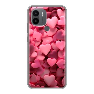 Силиконовый чехол на Xiaomi Poco C50 с принтом розовые сердечки Силиконовый чехол на Xiaomi Poco C50 с принтом розовые сердечки