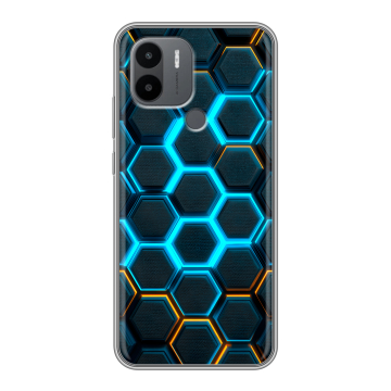Силиконовый чехол на Xiaomi Poco C50 с принтом Неоновые соты