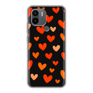Силиконовый чехол на Xiaomi Poco C50 с принтом Сердечки
