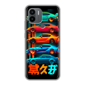 Силиконовый чехол на Xiaomi Poco C50 с принтом машины тачки