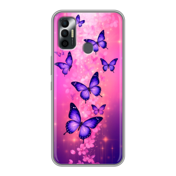 Силиконовый чехол на Tecno Spark 7 с принтом Бабочки