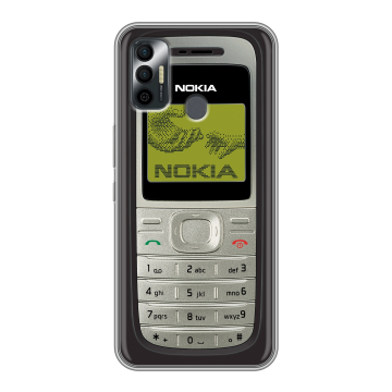 Силиконовый чехол на Tecno Spark 7 с принтом Ретро Нокия Силиконовый чехол на Tecno Spark 7 с принтом Ретро Нокия