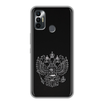 Силиконовый чехол на Tecno Spark 7 с принтом Герб России Силиконовый чехол на Tecno Spark 7 с принтом Герб России