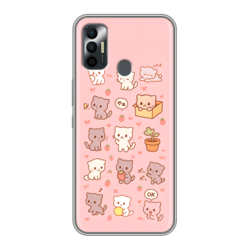 Силиконовый чехол на Tecno Spark 7 с принтом Hello Kitty Хелоу Кити