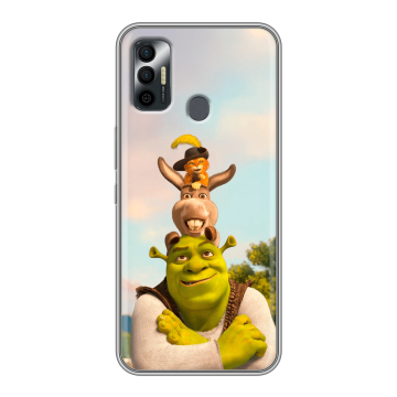 Силиконовый чехол на Tecno Spark 7 с принтом Шрек Shrek