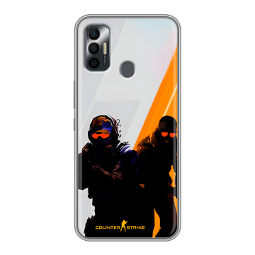 Силиконовый чехол на Tecno Spark 7 с принтом Контер страйк Counter strike