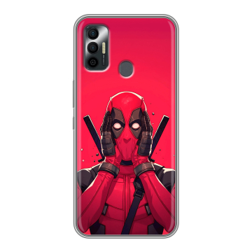 Силиконовый чехол на Tecno Spark 7 с принтом Дедпул Deadpool