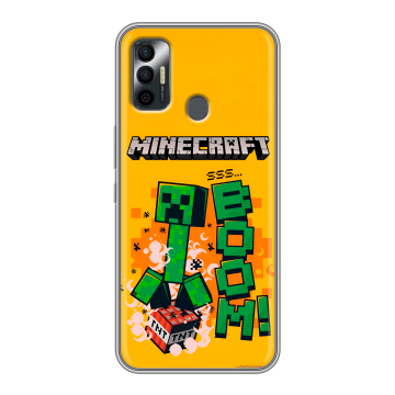 Силиконовый чехол на Tecno Spark 7 с принтом Майнкрафт Minecraft
