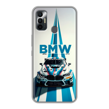 Силиконовый чехол на Tecno Spark 7 с принтом БМВ BMW