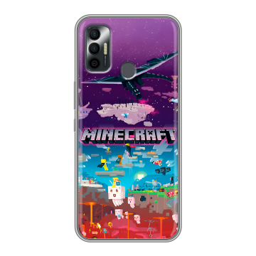 Силиконовый чехол на Tecno Spark 7 с принтом Майнкрафт Minecraft