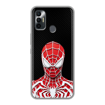 Силиконовый чехол на Tecno Spark 7 с принтом человек паук spiderman