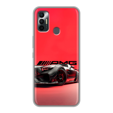 Силиконовый чехол на Tecno Spark 7 с принтом Мерседес Mercedes AMG