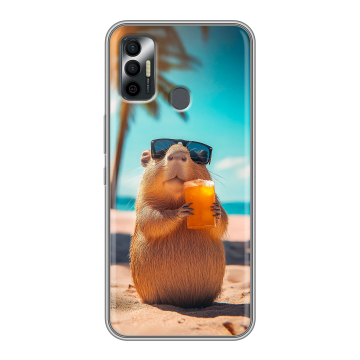 Силиконовый чехол на Tecno Spark 7 с принтом Капибара Силиконовый чехол на Tecno Spark 7 с принтом Капибара