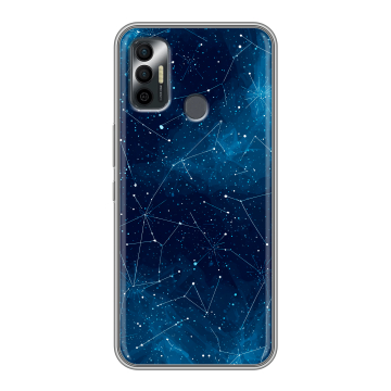 Силиконовый чехол на Tecno Spark 7 с принтом Космос звезды