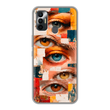Силиконовый чехол на Tecno Spark 7 с принтом Модный принт
