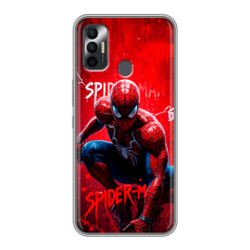 Силиконовый чехол на Tecno Spark 7 с принтом Spiderman Человек паук Силиконовый чехол на Tecno Spark 7 с принтом Spiderman Человек паук