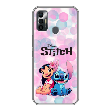 Силиконовый чехол на Tecno Spark 7 с принтом Лило и Стич