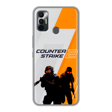 Силиконовый чехол на Tecno Spark 7 с принтом Counter Strike