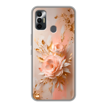 Силиконовый чехол на Tecno Spark 7 с принтом женский