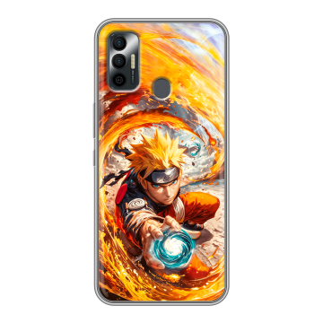 Силиконовый чехол на Tecno Spark 7 с принтом Аниме Наруто Naruto
