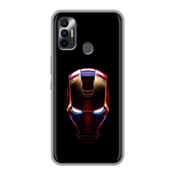 Силиконовый чехол на Tecno Spark 7 с принтом IronMan Железный человек