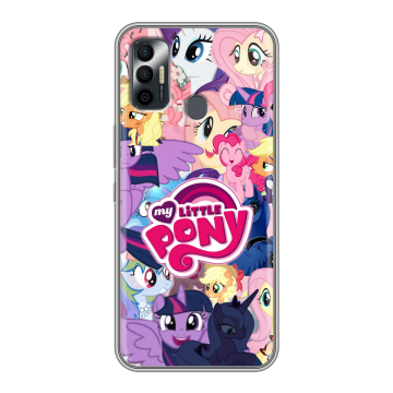 Силиконовый чехол на Tecno Spark 7 с принтом My little pony Дружба чудо