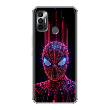 Силиконовый чехол на Tecno Spark 7 с принтом Spiderman Человек паук