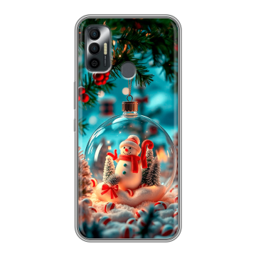 Силиконовый чехол на Tecno Spark 7 с принтом Новый год