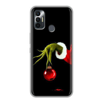 Силиконовый чехол на Tecno Spark 7 с принтом Новый год Гринч