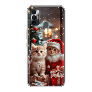 Силиконовый чехол на Tecno Spark 7 с принтом Новый год