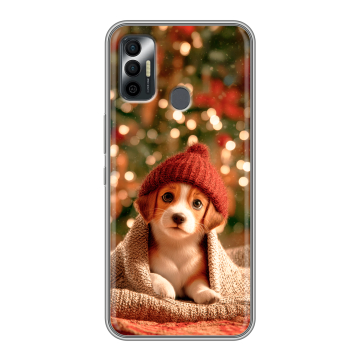 Силиконовый чехол на Tecno Spark 7 с принтом Новый год