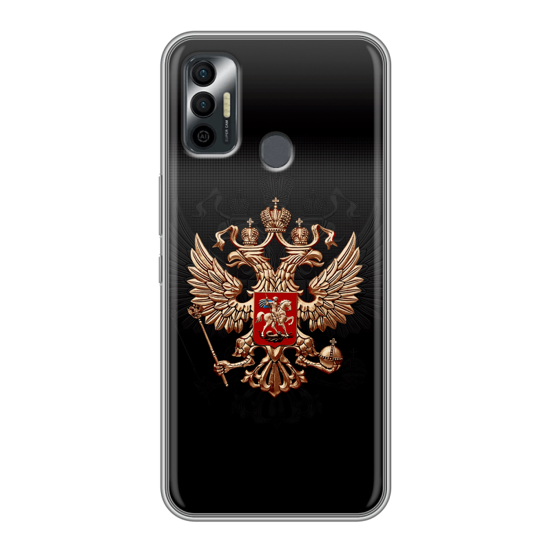 Силиконовый чехол на Tecno Spark 7 с принтом Герб России Силиконовый чехол на Tecno Spark 7 с принтом Герб России