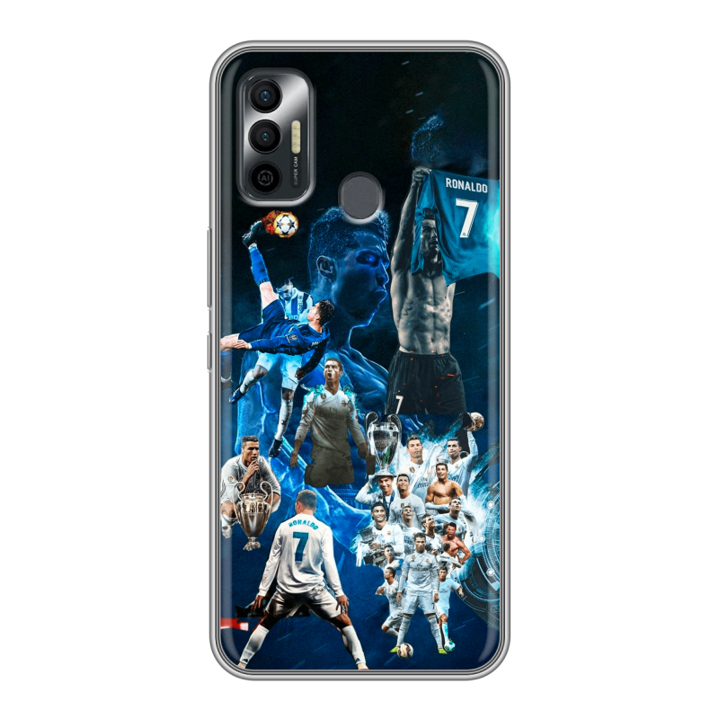 Силиконовый чехол на Tecno Spark 7 с принтом Реал Роналдо Силиконовый чехол на Tecno Spark 7 с принтом Реал Роналдо