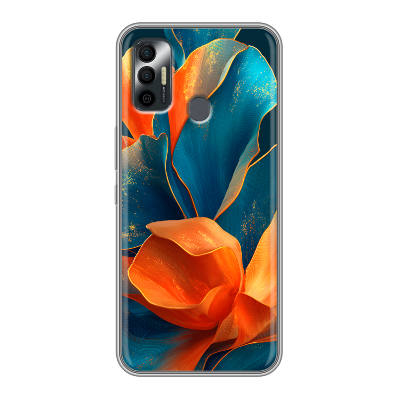 Силиконовый чехол на Tecno Spark 7 с принтом Цветы Силиконовый чехол на Tecno Spark 7 с принтом Цветы