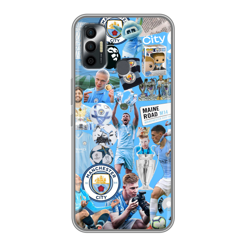 Силиконовый чехол на Tecno Spark 7 с принтом Man City Манчестер Сити Силиконовый чехол на Tecno Spark 7 с принтом Man City Манчестер Сити