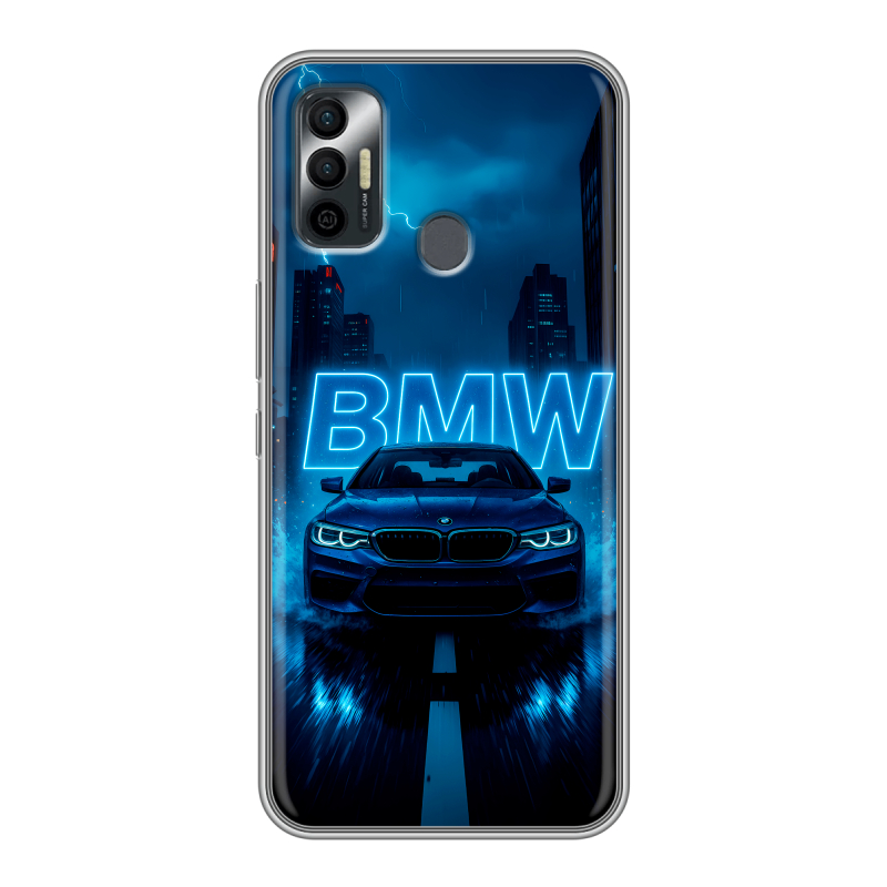 Силиконовый чехол на Tecno Spark 7 с принтом BMW БМВ Силиконовый чехол на Tecno Spark 7 с принтом BMW БМВ