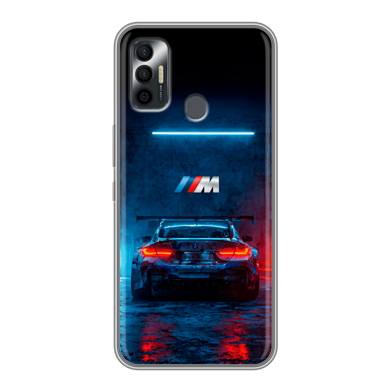 Силиконовый чехол на Tecno Spark 7 с принтом BMW БМВ Силиконовый чехол на Tecno Spark 7 с принтом BMW БМВ